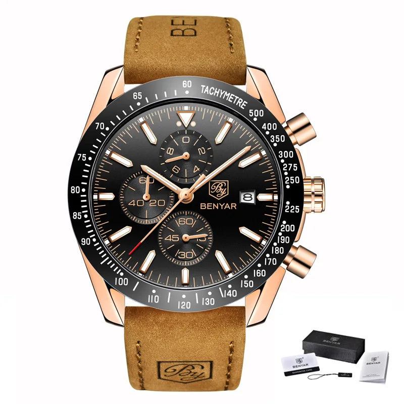 BENYAR Luxury Leather Watch