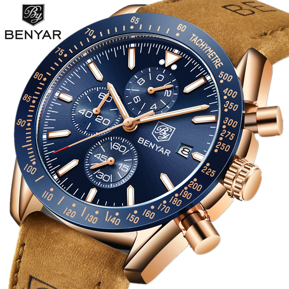 BENYAR Luxury Leather Watch