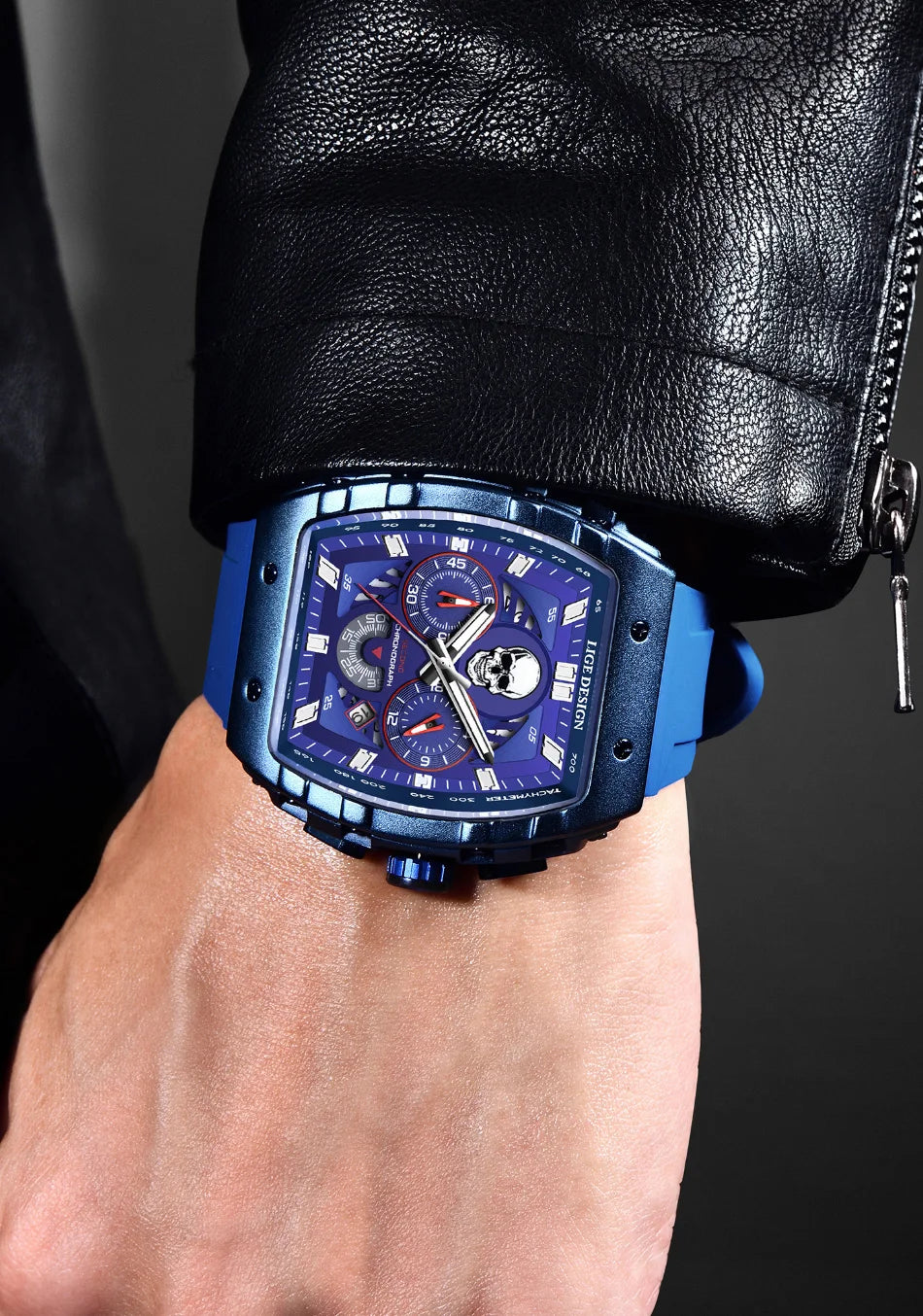 LIGE Skull Skeleton Watch