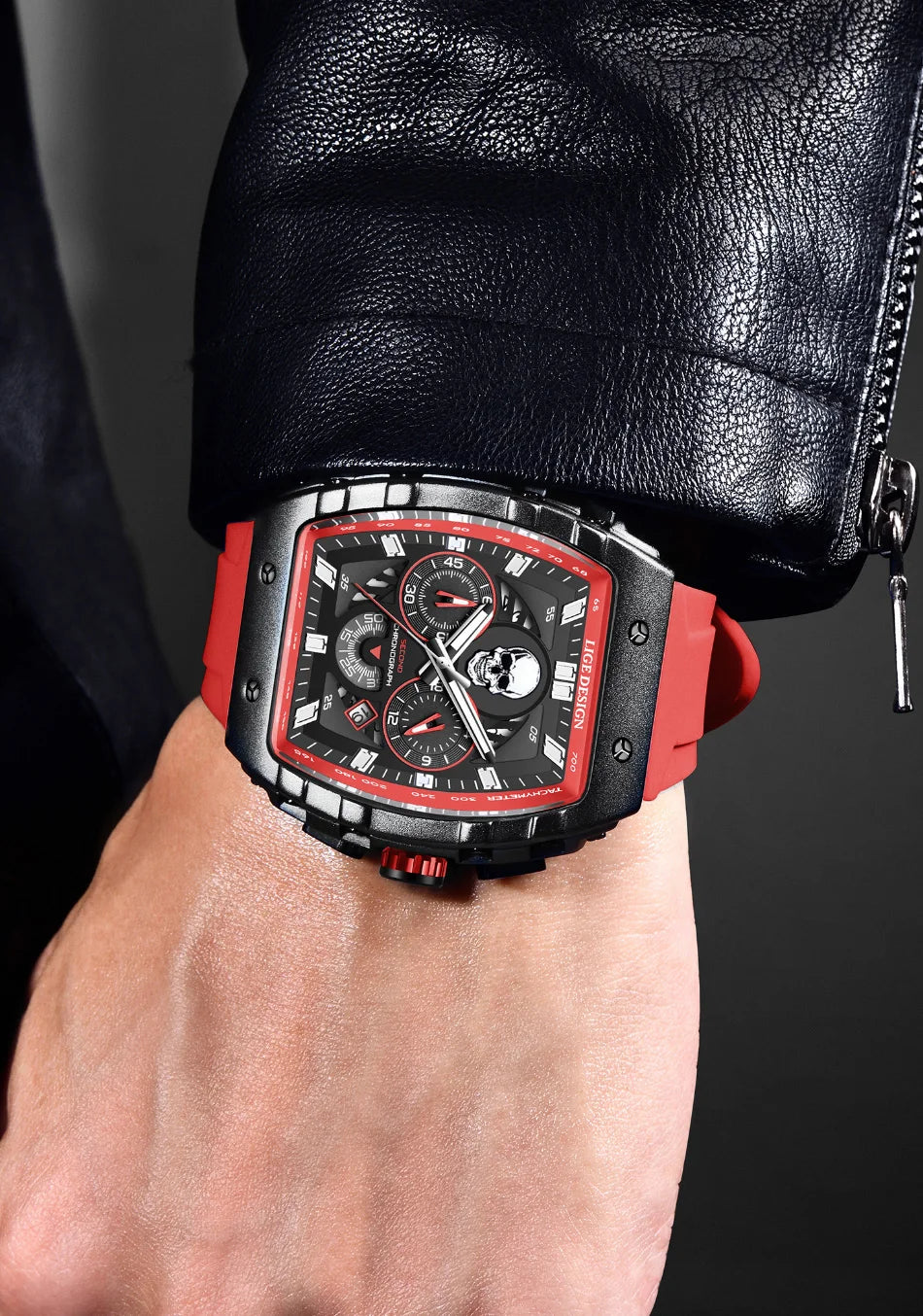 LIGE Skull Skeleton Watch
