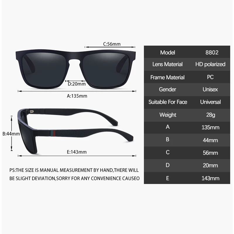 RAVENISA Polarized Rectangle Sunglasses