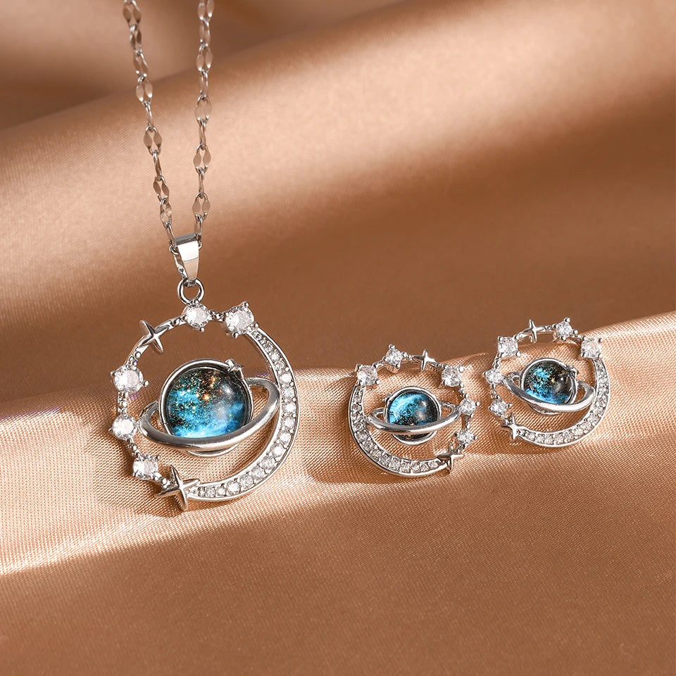ZAKOL Orbit Necklace & Earrings