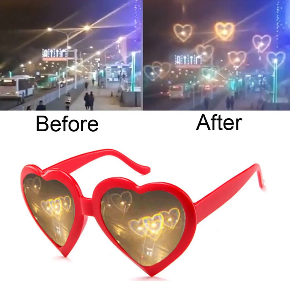 Heart Glow Diffraction Glasses