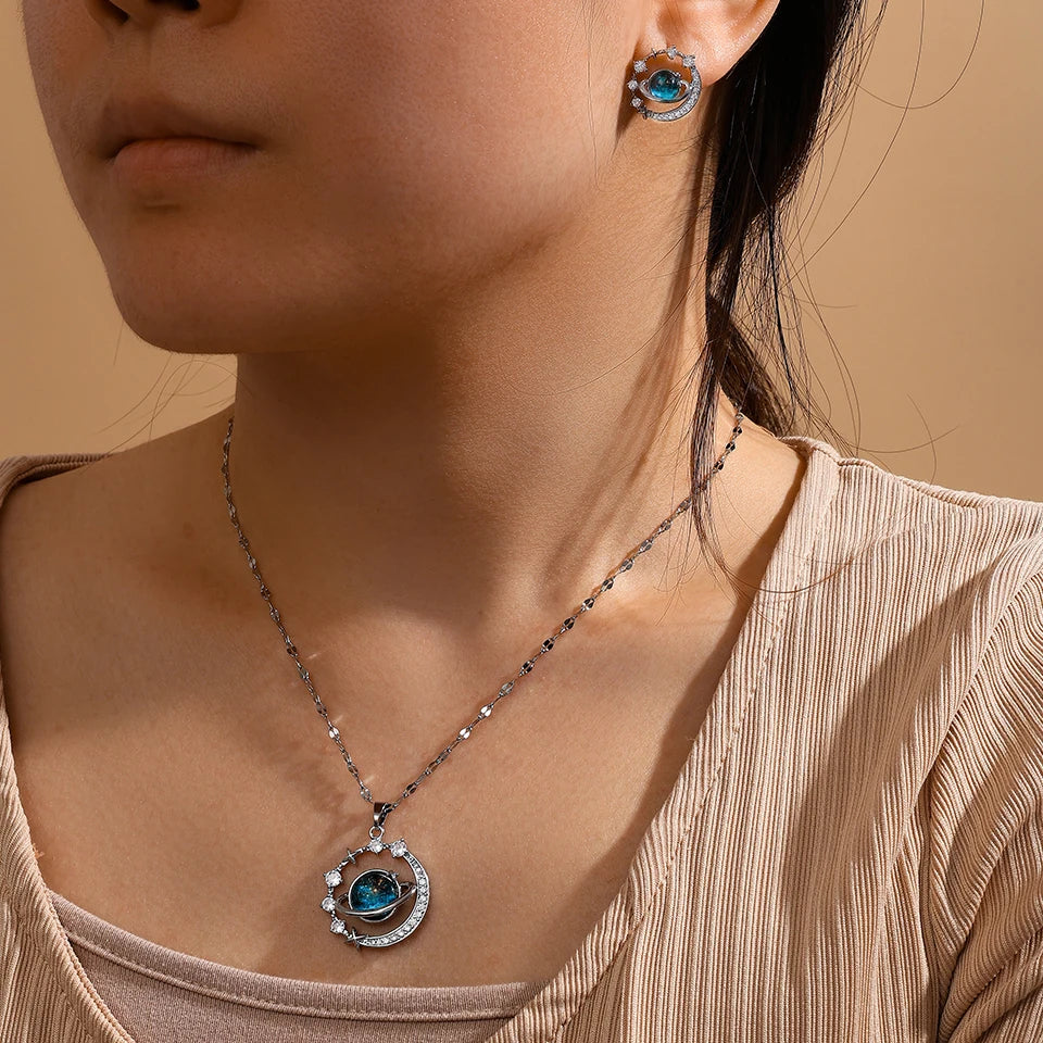 ZAKOL Orbit Necklace & Earrings