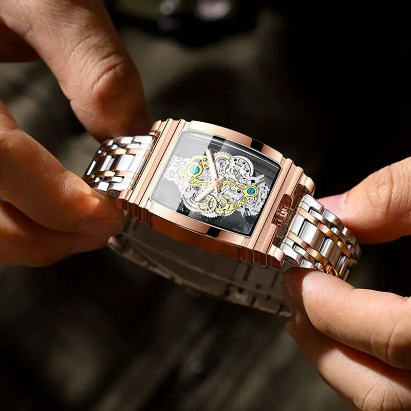 BINBOND Rectangle Quartz Watch – Modern Minimal Elegance