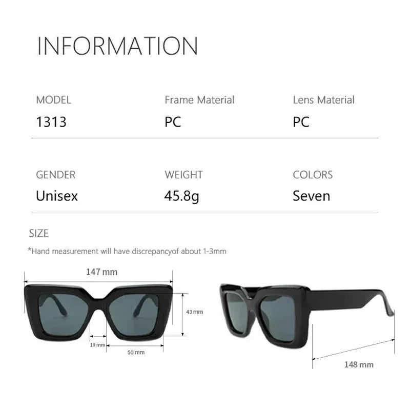 XIAORAN SandStyle Square Sunglasses