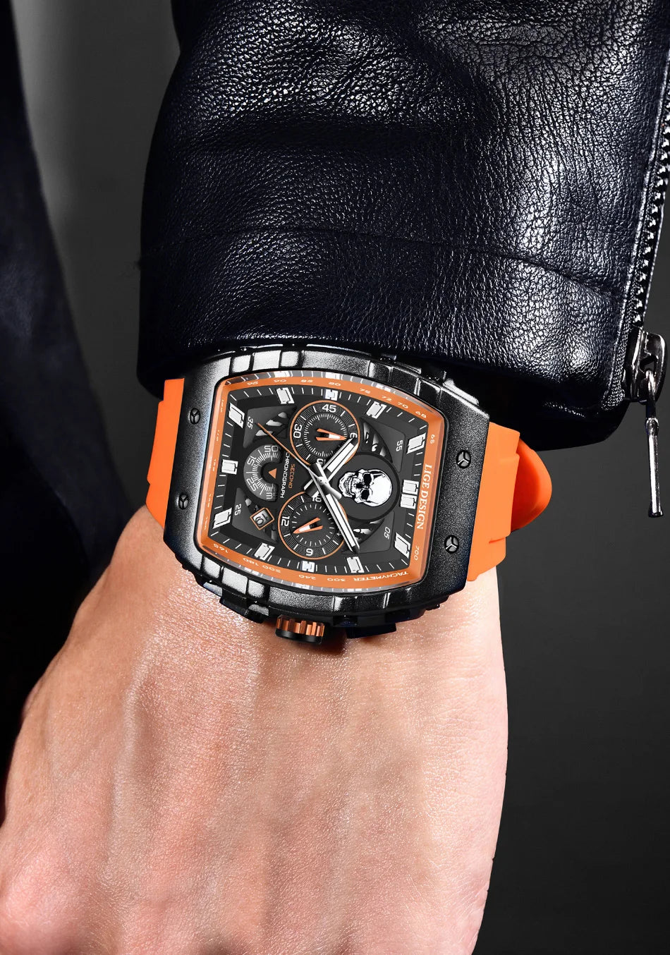 LIGE Skull Skeleton Watch
