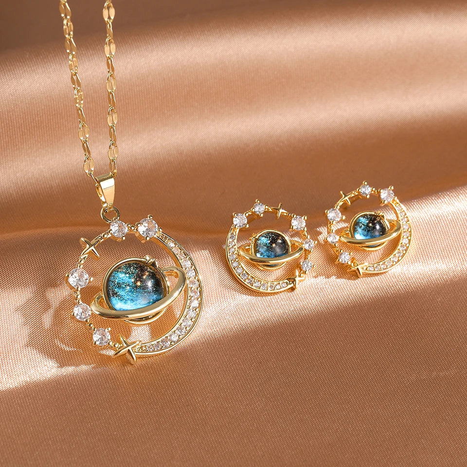 ZAKOL Orbit Necklace & Earrings