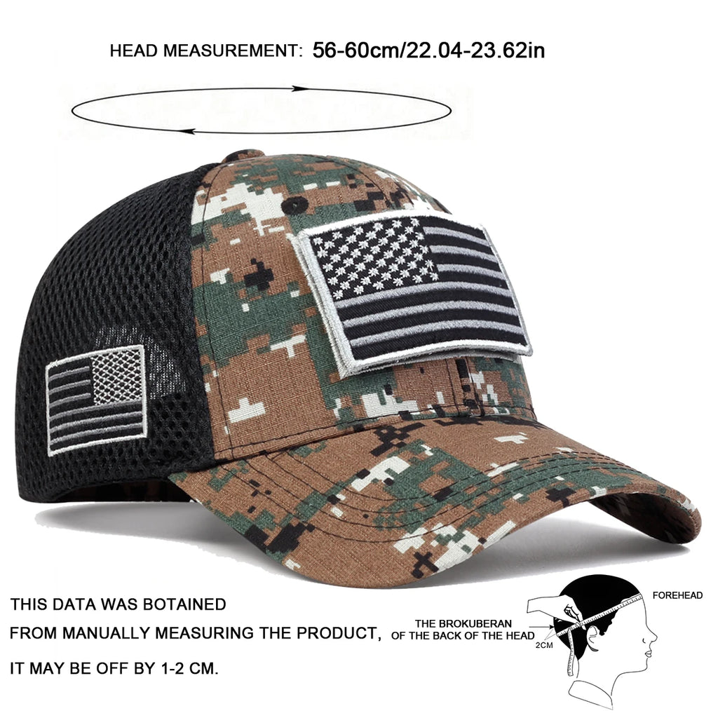 Unisex American Flag Sticker Net Caps