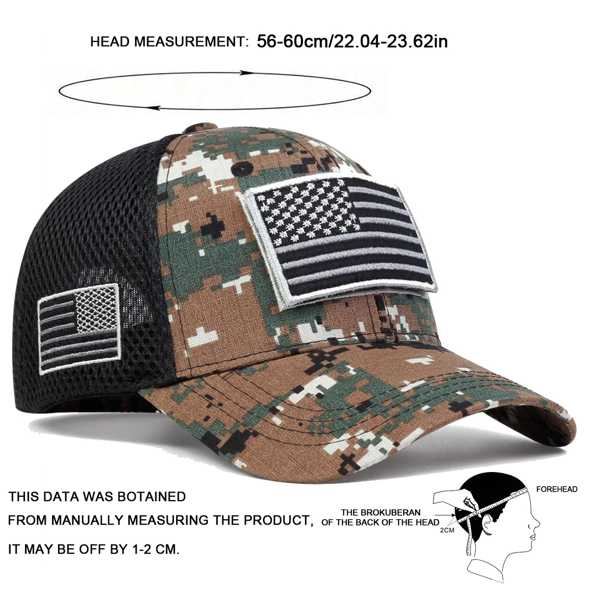 Unisex American Flag Sticker Net Caps
