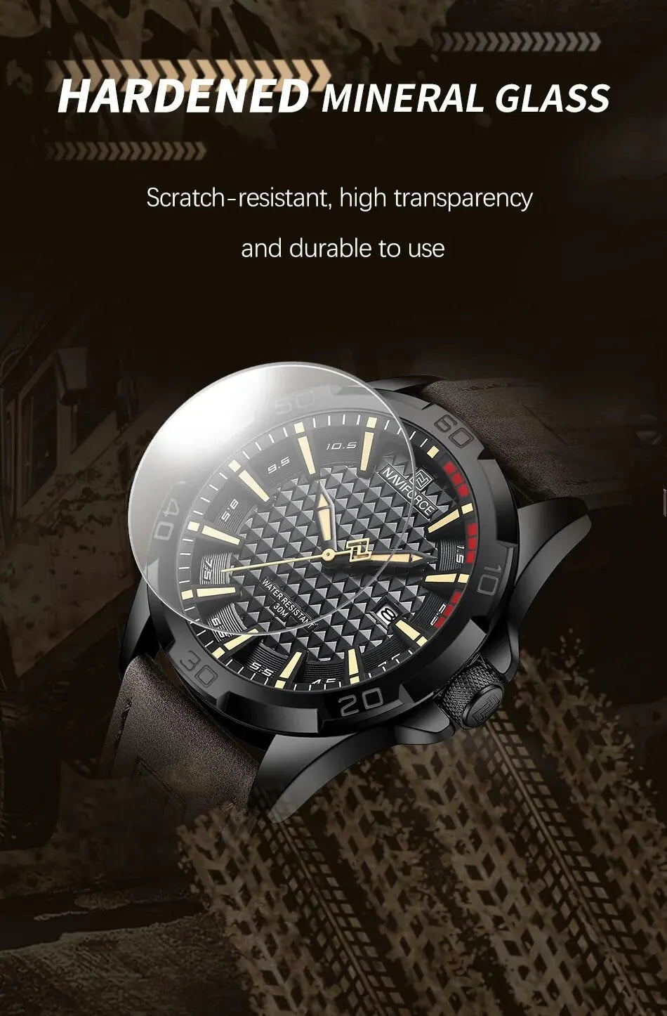NAVIFORCE NF8023 – Sport Leather Quartz Watch