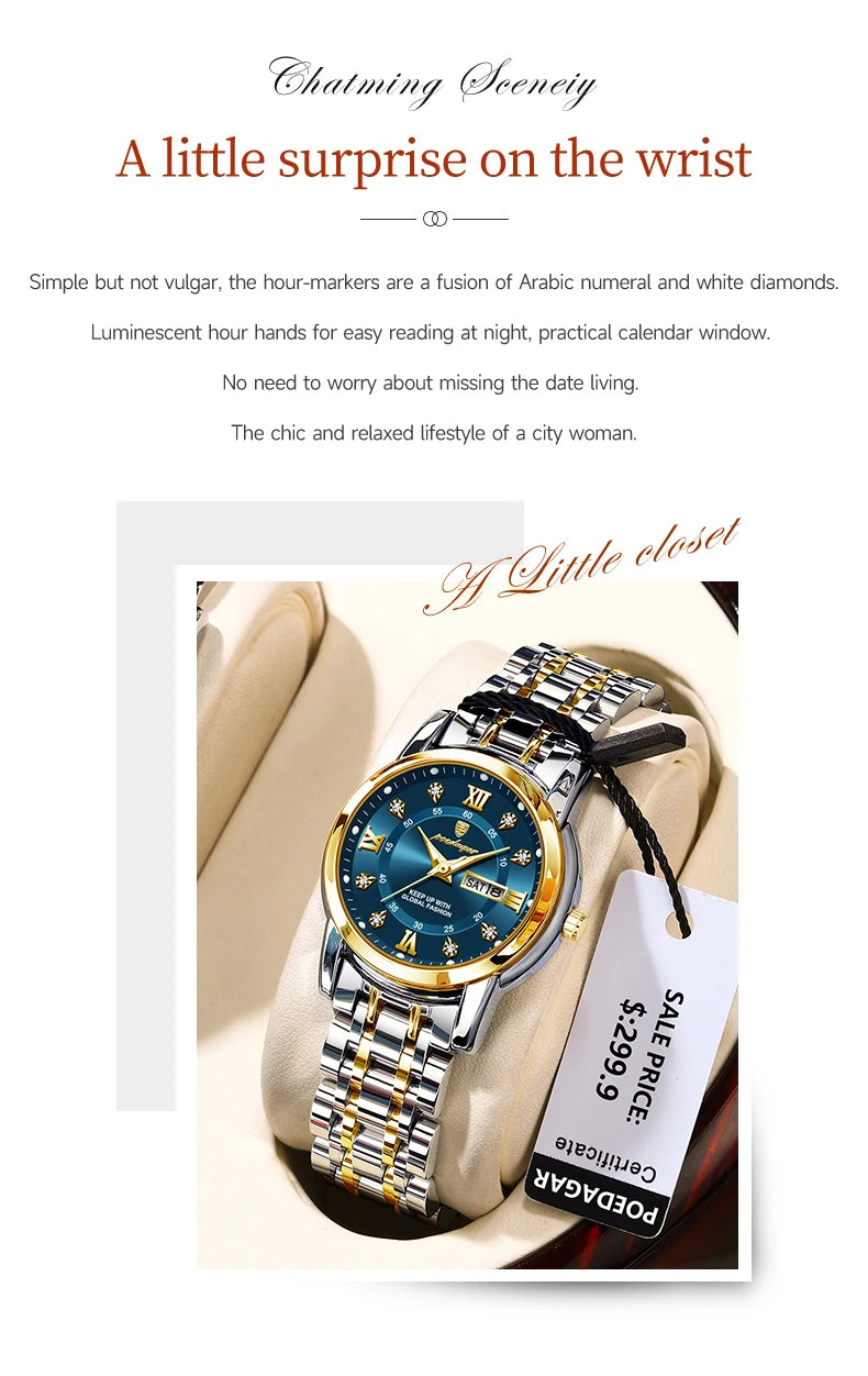 POEDAGAR Luxury Ladies Watch