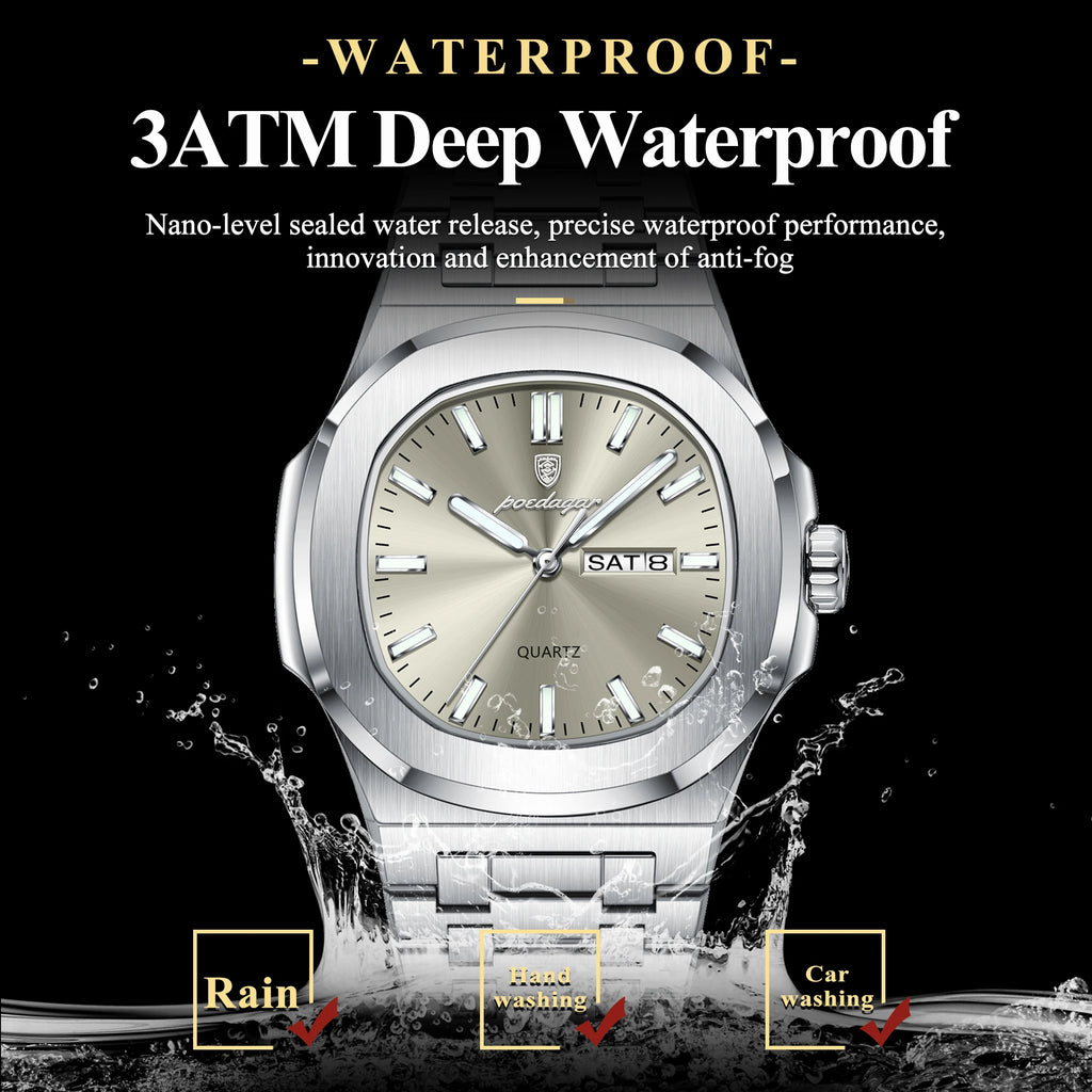 POEDAGAR Square Luxury Watch