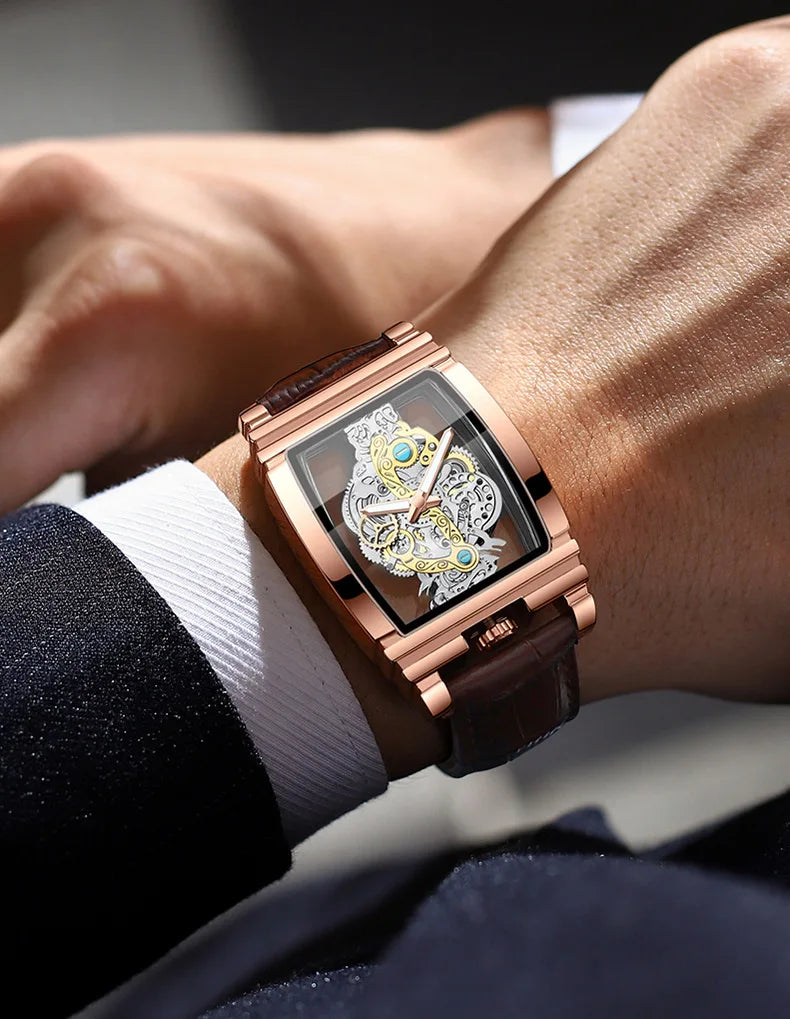 BINBOND Rectangle Quartz Watch – Modern Minimal Elegance