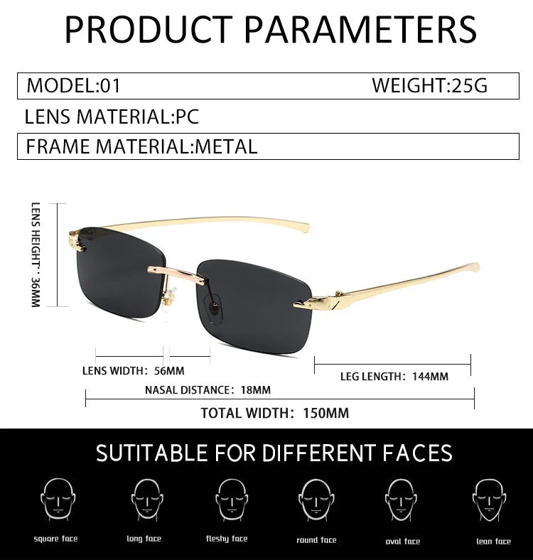 COWLIER Chic Rectangle Sunglasses