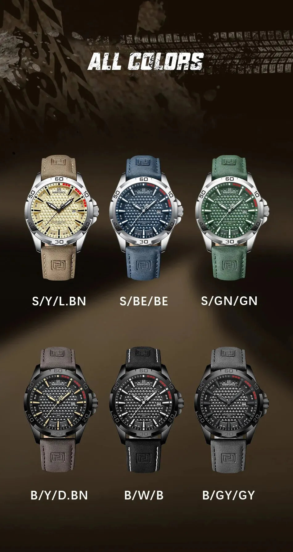 NAVIFORCE NF8023 – Sport Leather Quartz Watch