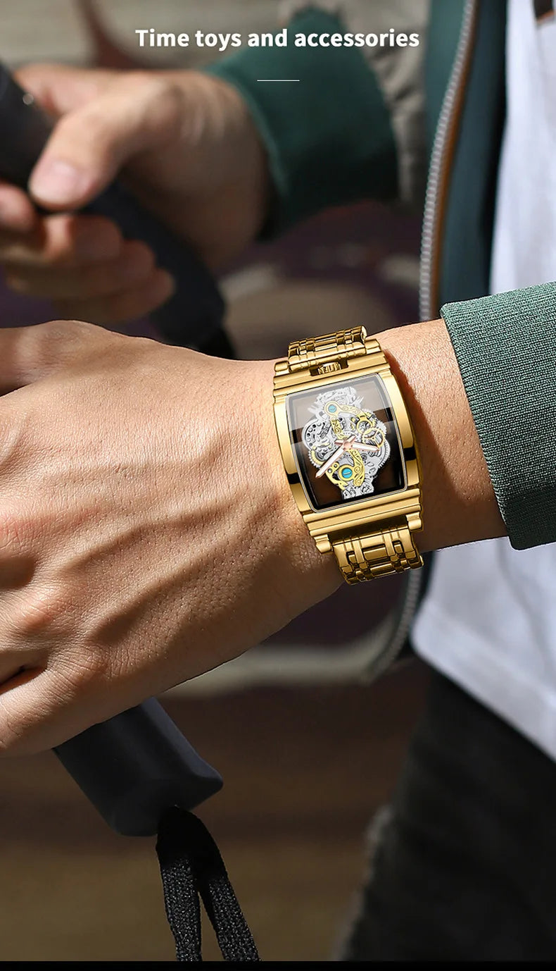 BINBOND Rectangle Quartz Watch – Modern Minimal Elegance