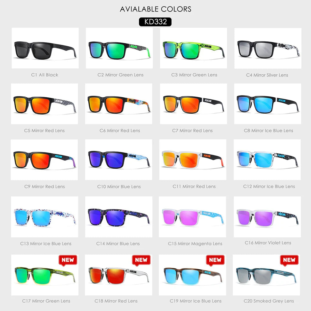 KDEAM Mirror Polar Square Sunglasses