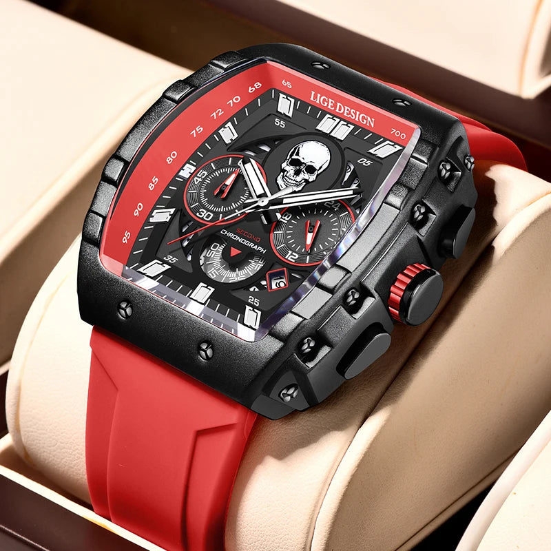 LIGE Skull Skeleton Watch
