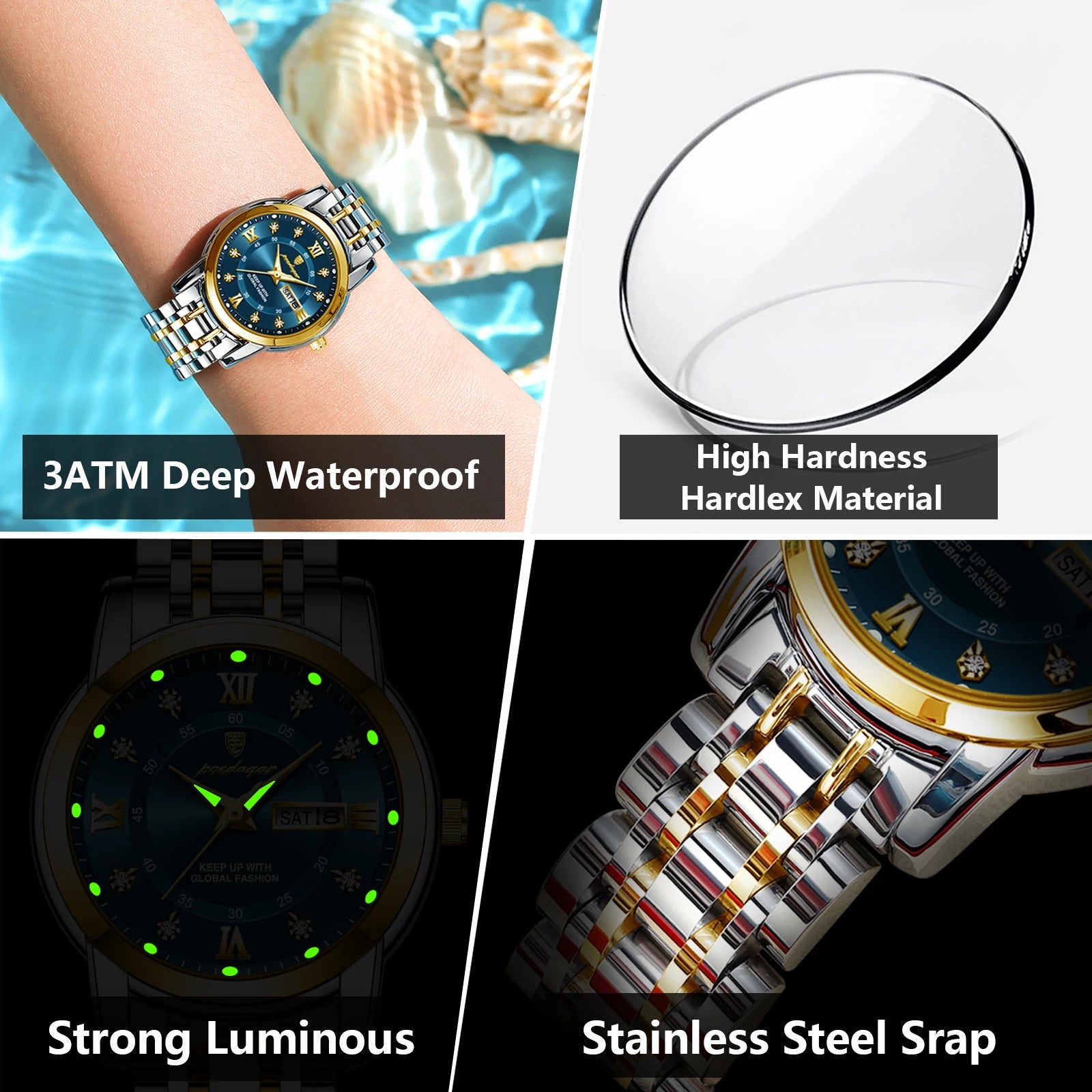 POEDAGAR Luxury Ladies Watch