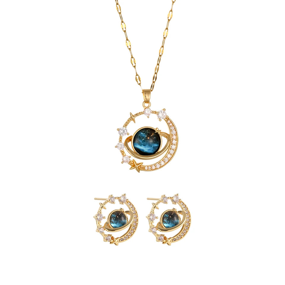 ZAKOL Orbit Necklace & Earrings