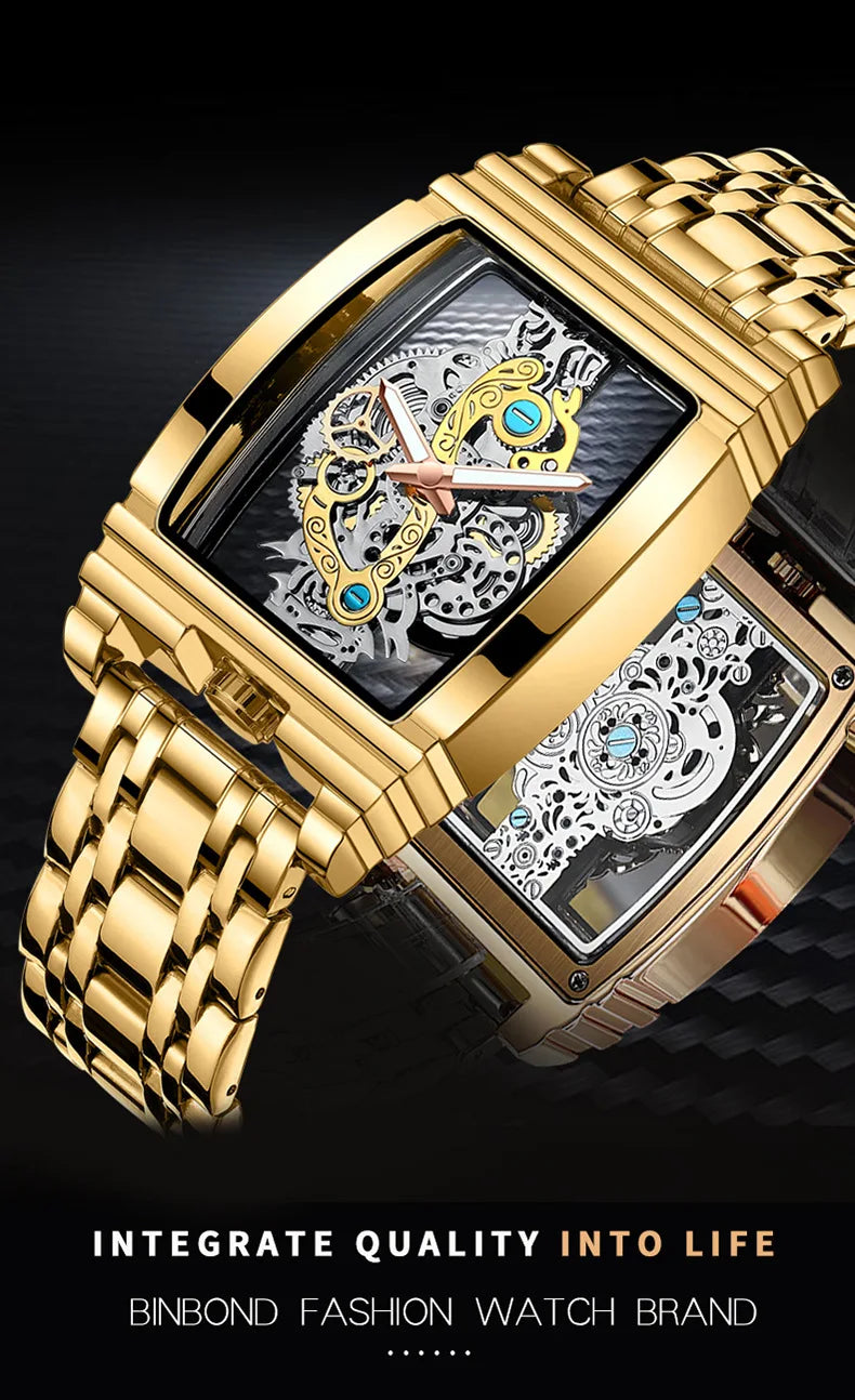 BINBOND Rectangle Quartz Watch – Modern Minimal Elegance