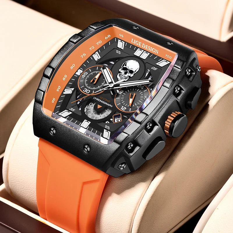 LIGE Skull Skeleton Watch