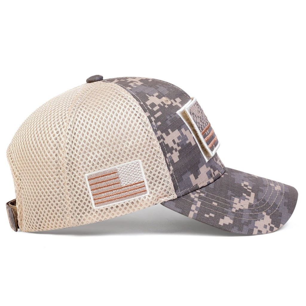 Unisex American Flag Sticker Net Caps