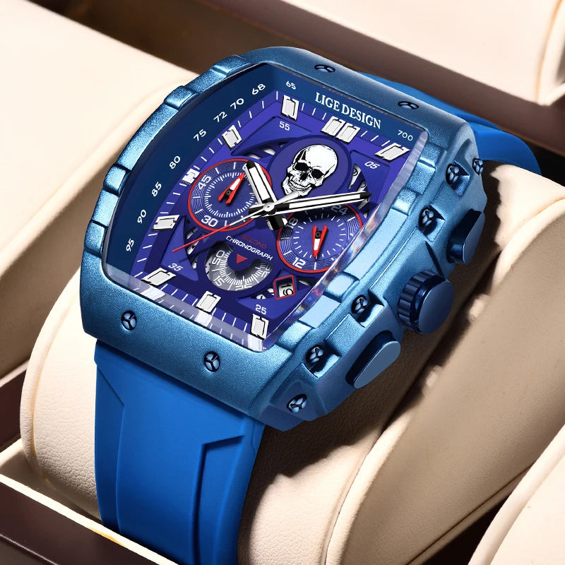 LIGE Skull Skeleton Watch