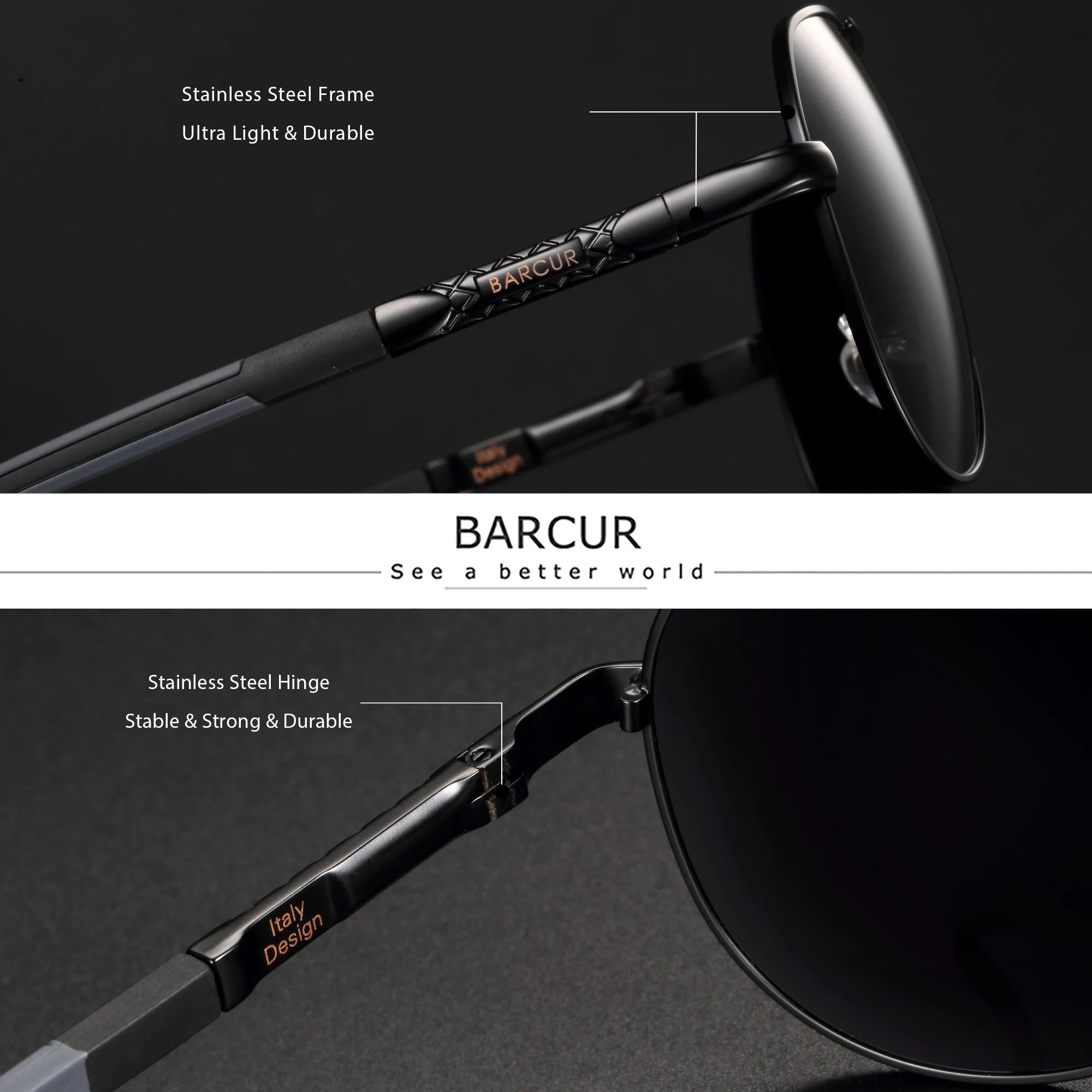 BARCUR Men Polarized Sunglasses